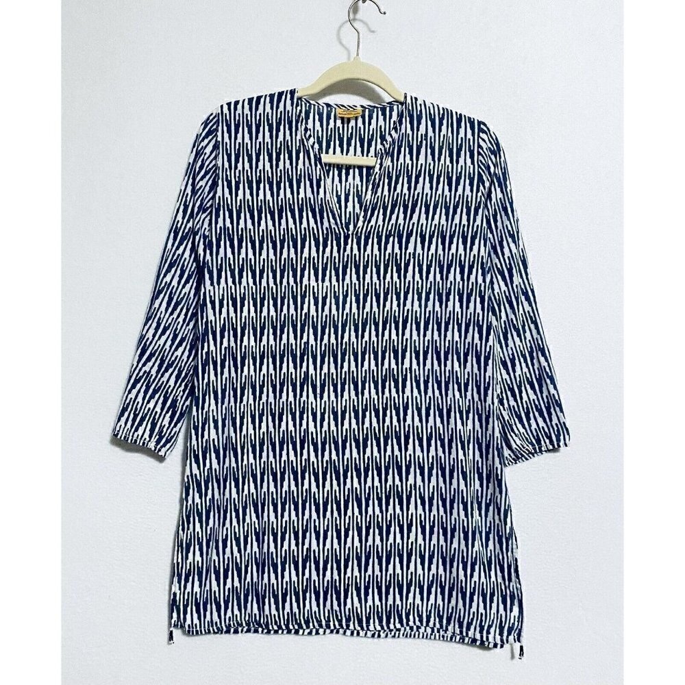 Roberta Roller Rabbit Tunic Womens XS Geometric Print 3/4 Sleeve Lightweight Top
